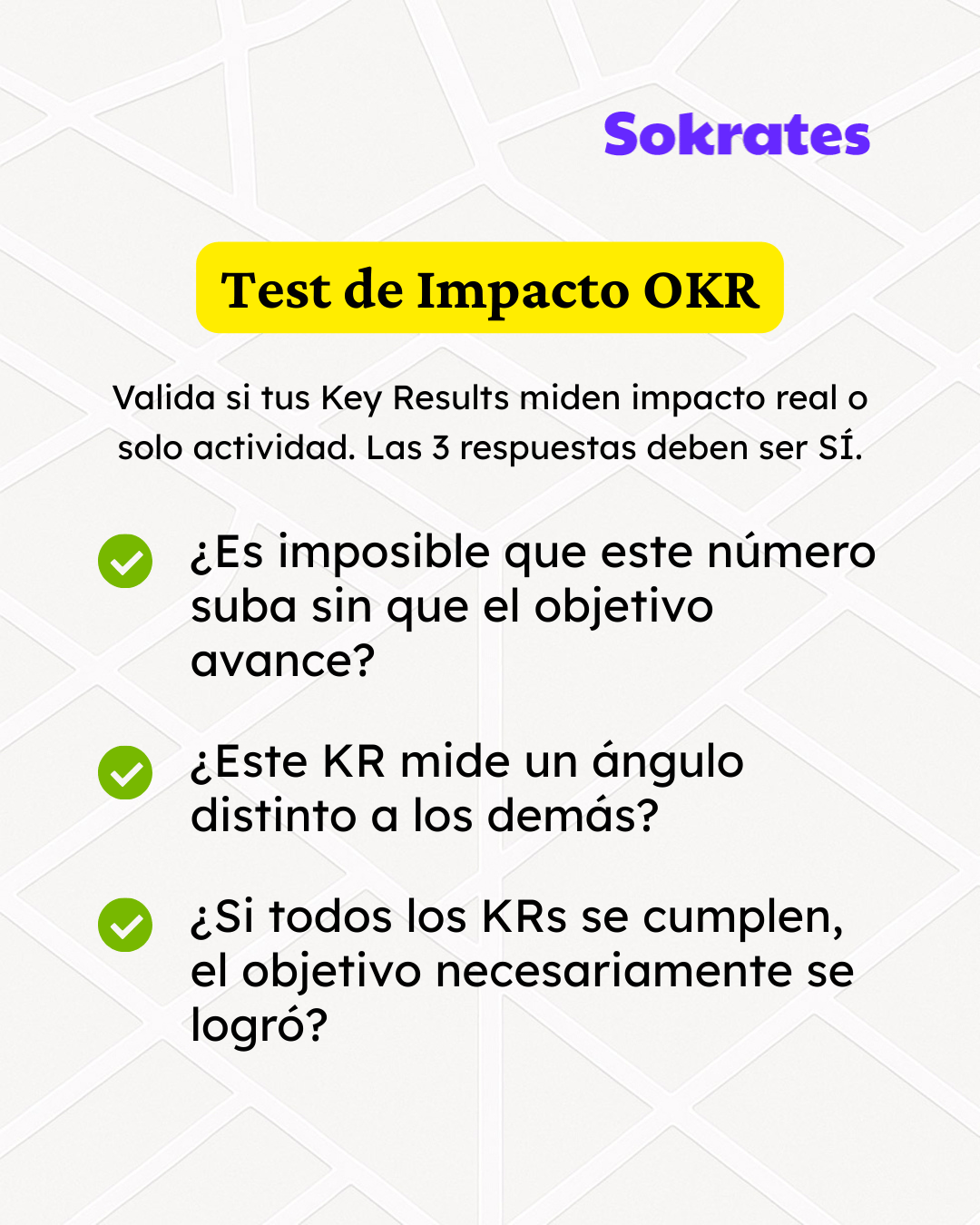 15 Test Impacto OKR Checklist